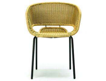 Alvin Indoor/Outdoor Chair Wheat Polyethylene Charcoal Frame by FeelGood Designs image