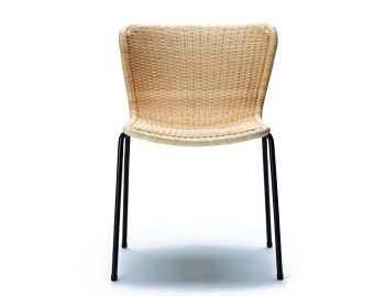 C603 Indoor Dining Chair /Natural Rattan / Black Frame image