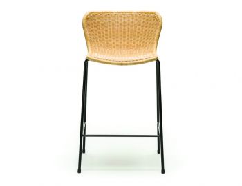 C603 Bar Stool Natural Seat Black Frame by Feelgood Designs image