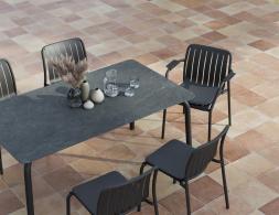 L 2 Roku Diningtable Basalt 160 Chairs Pad Charcoal Charcoal Residential