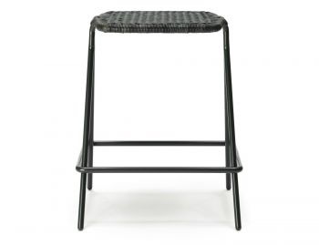 Kaki Outdoor Backless Bar Stool Charcoal Frame Charcoal Seat by Feelgood Designs image
