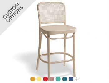 811 Hoffmann Counter Stool with Wood Seat and Cane Backrest by TON image