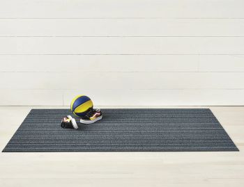 Shag Blue Skinny Stripe In/Outdoor Floor Mat by Chilewich image