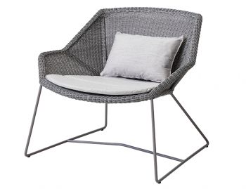 Breeze Outdoor Lounge Chair Light Grey With Seat & Back Scatter Cushion by Strand & hvass For Cane-line image