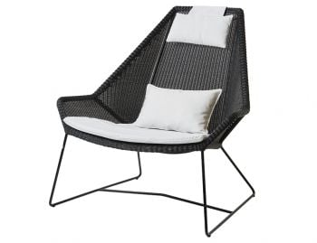 Breeze Outdoor Highback Chair Black With 3 Piece Cushion Set by Strand & hvass For Cane-line image