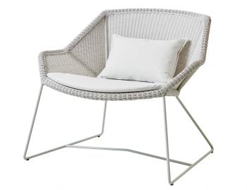 Breeze Outdoor Lounge Chair White With Seat & Back Scattter Cushion by Strand & hvass For Cane-line  image