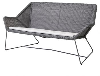 Breeze 2 Seat Sofa Light Grey With Seat Cushion by Strand & hvass For Cane-line image