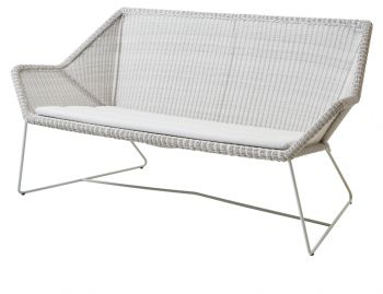 Breeze 2 Seat Sofa Grey White With Seat Cushion by Strand & hvass For Cane-line image