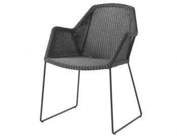 Breeze Sled Leg Outdoor Dining Chair Black by Strand & hvass For Cane-line image