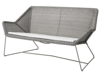 Breeze 2 Seat Sofa Taupe With Seat Cushion by Strand & hvass For Cane-line image