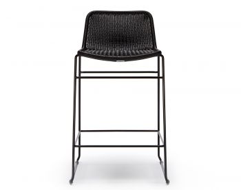 C607 Outdoor Bar Stool Black Frame Black Seat by Feelgood Designs image