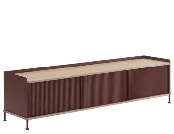Enfold Sideboard Low Red & Natural Oak by Thomas Bentzen for Muuto image