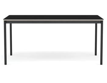 Base Table in Black Laminate with Plywood Edge and Black Legs by Muuto image