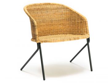 Kaki Outdoor Lounge Chair Charcoal Frame Wheat Seat by Feelgood Designs image