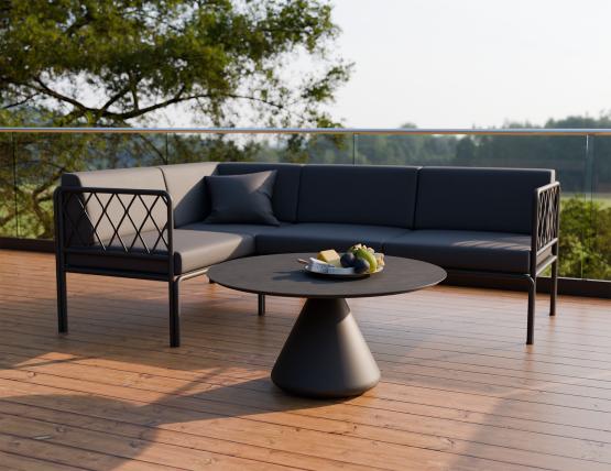L 1 Kora Coffeetable 90cm Charcoal Basalt