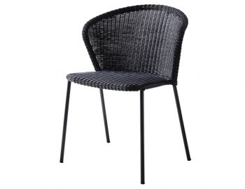 Lean Black Outdoor Stackable Dining Chair No Seat Cushion by Welling & Ludvik For Cane-line image