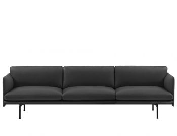 Outline 3.5 Seat Black Leather Sofa by Anderssen & Voll Muuto image