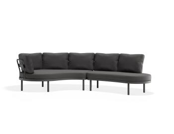 Aluna Outdoor Charcoal Sofa Right Open End Granite Grey Fabric by Bent Design image