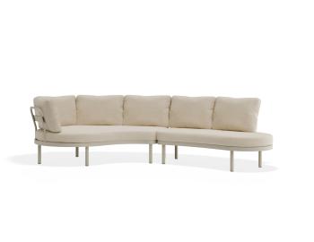 Aluna Outdoor Latte Sofa Right End Open Oat Boucle Fabric by Bent Design image