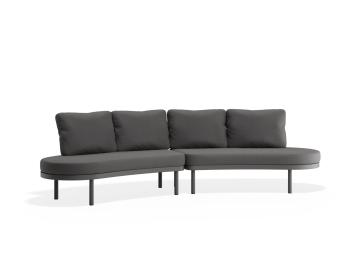 Aluna Outdoor Charcoal Sofa Open Ends Granite Grey Fabric by Bent Design image