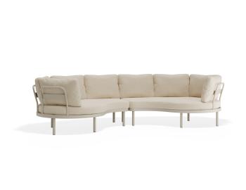 Aluna Outdoor Latte Sofa Return Ends Oat Boucle Fabric by Bent Design image