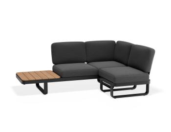 Delmar Config D - Outdoor Modular Sofa in Charcoal - Granite Grey Cushions by Bent Design image