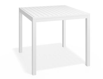 Halki Outdoor Dining Table 90cm x 90cm Matt White Aluminium by Bent Design image