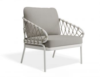 Kara Outdoor Single Lounge Chair Matt White Aluminium Frame by Bent Design image