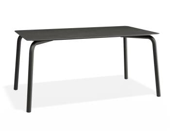 Roku Outdoor Dining Table 160cm in Matte Charcoal with Basalt Ceramic Top by Bent Design image