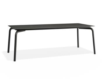 Roku Outdoor Dining Table 220cm in Matte Charcoal with Basalt Ceramic Top by Bent Design image