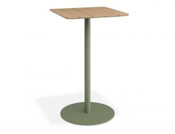 Roku High Bar Outdoor Teak Table Matte Eucalyptus Green by Bent Design image