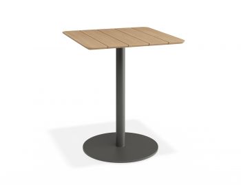 Roku Cafe Outdoor Teak Table Matte Charcoal by Bent Design image