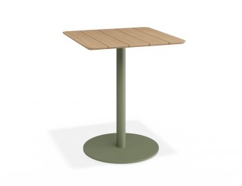 Roku Cafe Outdoor Teak Table Matte Eucalyptus Green by Bent Design image