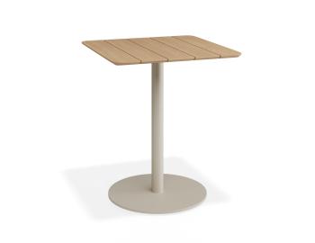 Roku Outdoor Teak Square Cafe Table in Matte Latte by Bent Design image