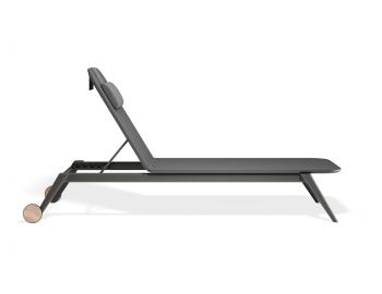 Amalfi Charcoal Sun Lounge with Black Mesh by Bent Design image