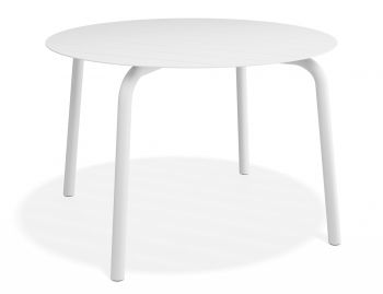 Roku Round Outdoor Dining Table 120cm in Matte White by Bent Design image