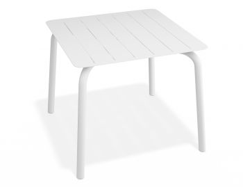 Roku Outdoor Dining Table 90cm in Matte White by Bent Design image