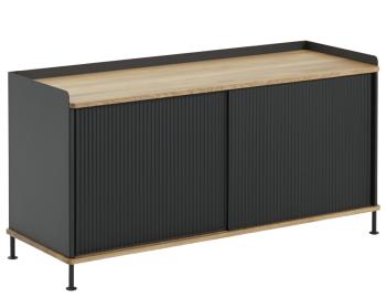 Enfold Sideboard Anthracite Black & Natural Oak by Thomas Bentzen for Muuto image
